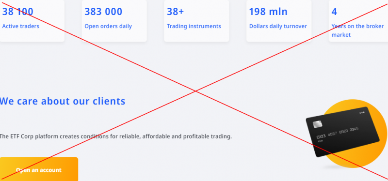 ETF Corp – новый шаблонный Форекс жулик