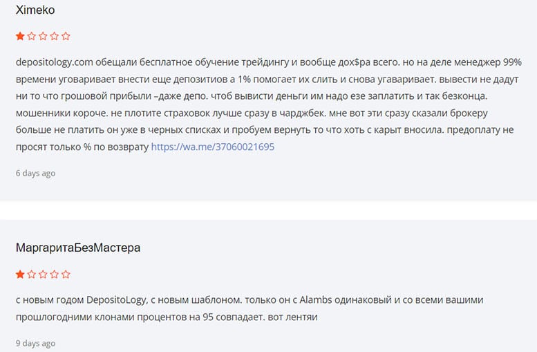 Сомнительный брокер DepositoLogy. Обзор проекта и отзывы.