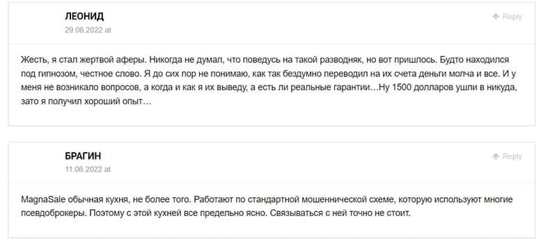 Magnasale - что это если не брокер-лохотронщик? Отзывы.