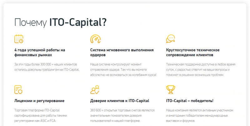 Можно ли доверять брокеру ITO-Capital: обзор торговых условий и отзывы клиентов