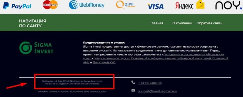 Sigma Invest: обзор и отзывы о шаблонном проекте мошенников