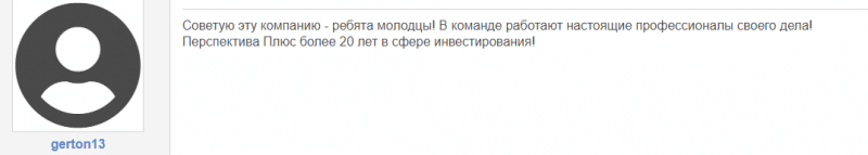 Инвестиционный проект «Перспектива Плюс»: обзор маркетинга, отзывы