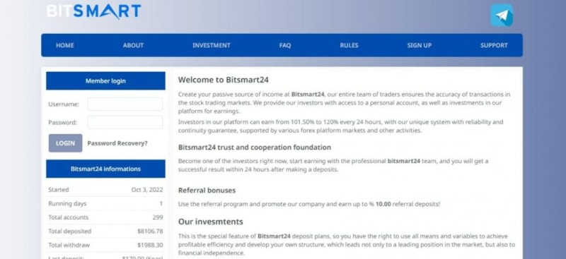 Хайп Bitsmart24 (Битсмарт24, bitsmart24.cc)