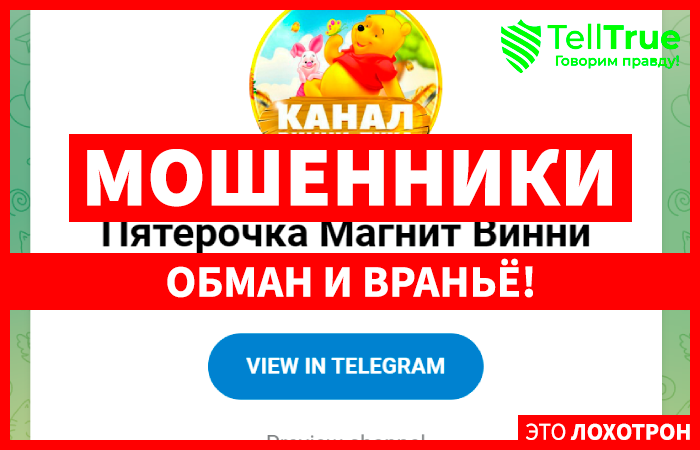 Пятерочка Магнит Винни (t.me/bally_ashan) развод в Телеграмм!