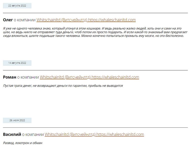Рассказы клиентов о Whaleschainltd. Что стоит знать о лохотроне и ХАЙПЕ.