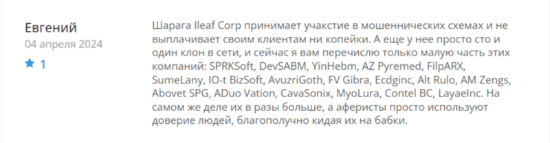 Обзор Ileaf Corp (ileafcorp.com), отзывы трейдеров о компании 2024. Как вернуть деньги?