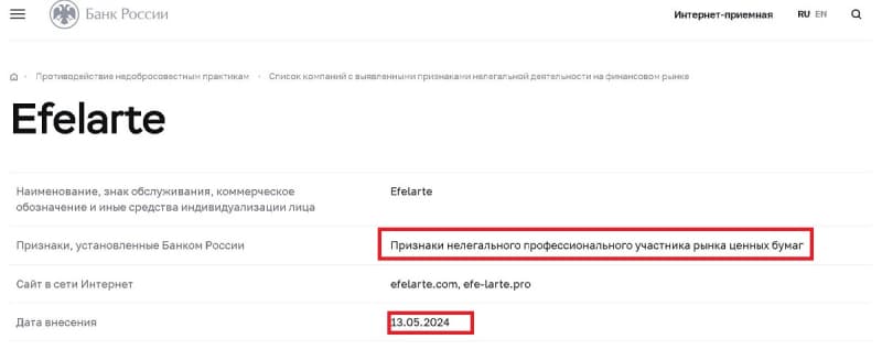 Обзор схемы обмана от Efe Larte, отзывы тейдеров о брокере. Как вернуть вложенные деньги?