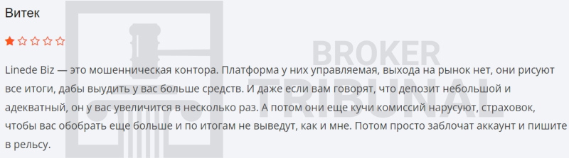 Linede Biz — лжеброкер, который присваивает деньги своих клиентов